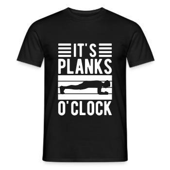 Gym Junkies It’s Planks O ́Clock Calisthenics - T-shirt homme - noir - Devant - AI Model Male 178 light (178cm)