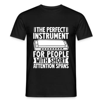 Harmonica Musican For People With Short Attention - Männer T-Shirt - Schwarz - Vorne - AI Model Male 178 light (178cm)