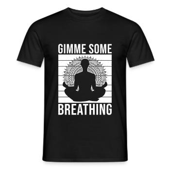 Pilates Enthusiasts Gimme Some Breathing Pilates - Men's T-Shirt - black - Front - AI Model Male 178 light (178cm)