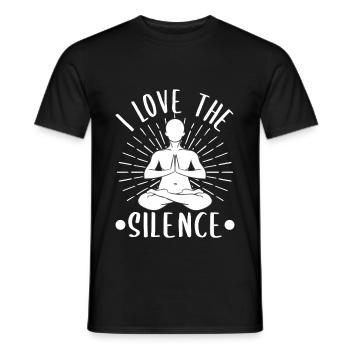 Pilates Enthusiasts I Love The Silence Pilates - Men's T-Shirt - black - Front - AI Model Male 178 light (178cm)