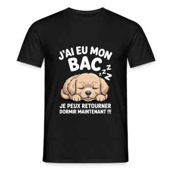 Bac 2025 Obtenu Je Rendors - T-shirt homme - noir - Devant - AI Model Male 178 light (178cm)