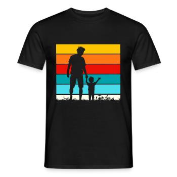 Vater Sohn Fußball Kind Papa - Männer T-Shirt - Schwarz - Vorne - AI Model Male 178 light (178cm)