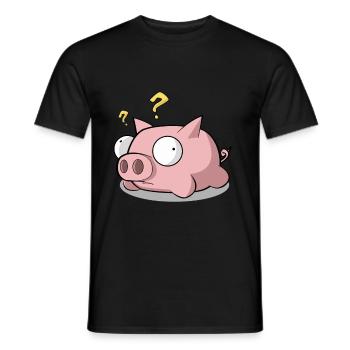 Pig piglets - Men's T-Shirt - black - Front - AI Model Male 178 light (178cm)