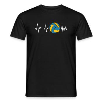 Volleyball Volley Beach Herzschlag - Männer T-Shirt - Schwarz - Vorne - AI Model Male 178 light (178cm)
