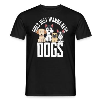 Les filles mamans de chien veulent juste avoir des chiens - T-shirt homme - noir - Devant - AI Model Male 178 light (178cm)