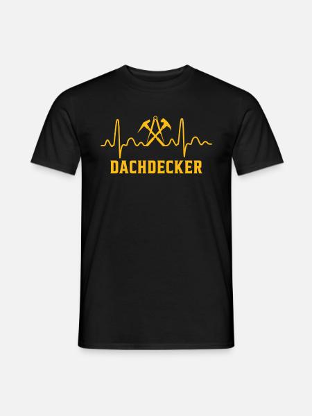 Dachdecker Beruf Herzschlag - Männer T-Shirt - Schwarz