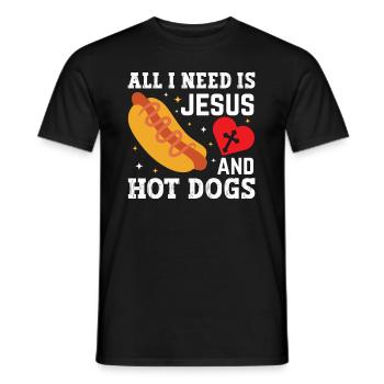 Manger des hot-dogs - pour les amateurs de délicieux hot-dogs - T-shirt homme - noir - Devant - AI Model Male 178 light (178cm)
