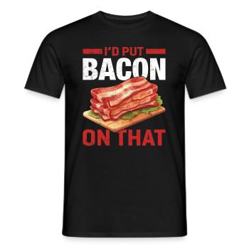 Bacon lover- I do bacon on it - Men's T-Shirt - black - Front - AI Model Male 178 light (178cm)