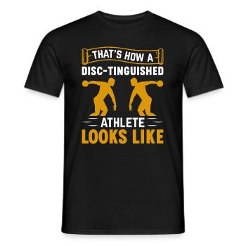 Diskuswerfen - mit Schwung zum Erfolg - Männer T-Shirt - Schwarz - Vorne - AI Model Male 178 light (178cm)