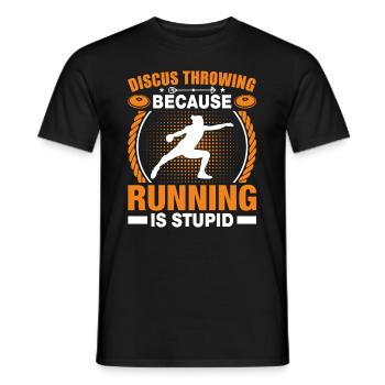 Diskuswerfen - mit Schwung zum Erfolg - Männer T-Shirt - Schwarz - Vorne - AI Model Male 178 light (178cm)