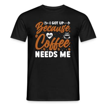 Amateurs de café, j’ai besoin de mon café ! - T-shirt homme - noir - Devant - AI Model Male 178 light (178cm)
