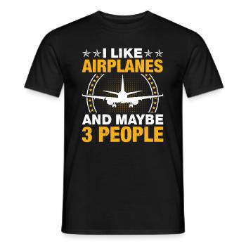 Pilot - Zum Flugzeug fliegen geboren! - Männer T-Shirt - Schwarz - Vorne - AI Model Male 178 light (178cm)
