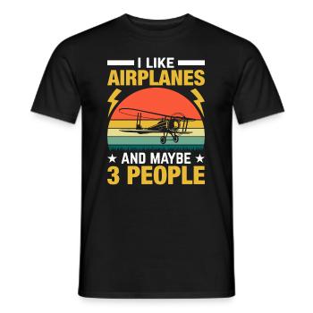 Pilot - Zum Flugzeug fliegen geboren! - Männer T-Shirt - Schwarz - Vorne - AI Model Male 178 light (178cm)