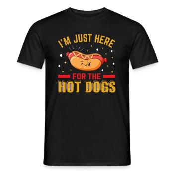 Hot Dog ich bin nur dafür hier - Männer T-Shirt - Schwarz - Vorne - AI Model Male 178 light (178cm)