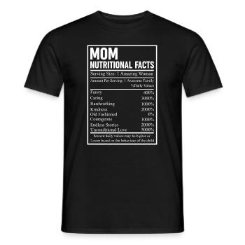 Mom Nutritional Facts - Men's T-Shirt - black - Front - AI Model Male 178 light (178cm)