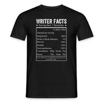 Writer - Storyteller Facts - Men's T-Shirt - black - Front - AI Model Male 178 light (178cm)