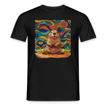 Groundhog - Happy Groundhog Day - Men's T-Shirt - black - Front - AI Model Male 178 light (178cm)
