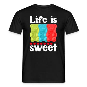 Les oursons en gélatine rendent la vie plus douce - T-shirt homme - noir - Devant - AI Model Male 178 light (178cm)