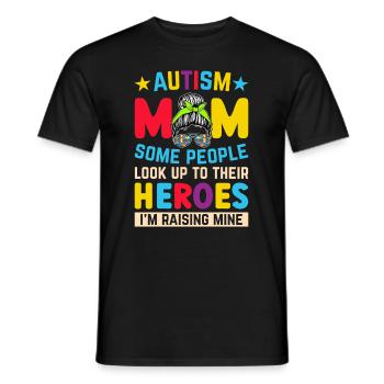 Mères autistes - les héroïnes de certains enfants - T-shirt homme - noir - Devant - AI Model Male 178 light (178cm)