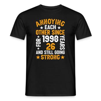 Beziehung Ehe Jubiläum - sich necken seit 1998 - Männer T-Shirt - Schwarz - Vorne - AI Model Male 178 light (178cm)