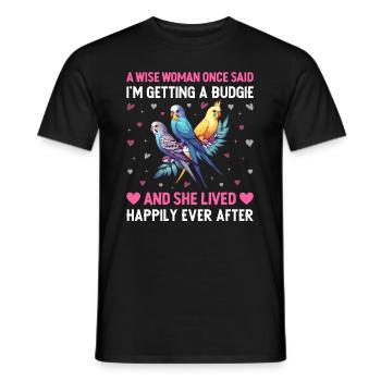 Perruche ondulée, ami à plumes, observation des oiseaux - T-shirt homme - noir - Devant - AI Model Male 178 light (178cm)
