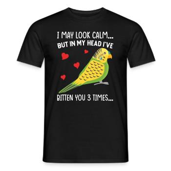 Budgerigar, Feathered Friend, Bird Watching - Men's T-Shirt - black - Front - AI Model Male 178 light (178cm)