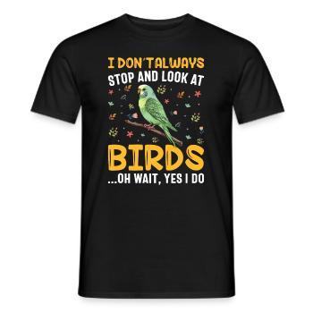 Perruche ondulée, ami à plumes, observation des oiseaux - T-shirt homme - noir - Devant - AI Model Male 178 light (178cm)