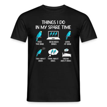Budgerigar, Feathered Friend, Bird Watching - Men's T-Shirt - black - Front - AI Model Male 178 light (178cm)