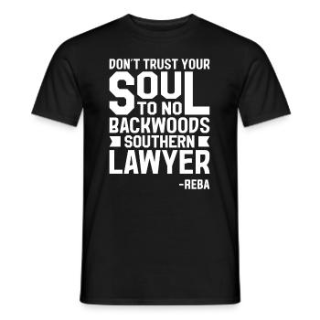 Do not trust a lawyer from the south - Men's T-Shirt - black - Front - AI Model Male 178 light (178cm)