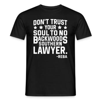 Do not trust a lawyer from the south - Men's T-Shirt - black - Front - AI Model Male 178 light (178cm)