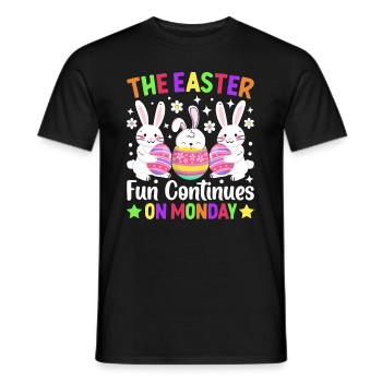 Der Spaß geht Ostermontag weiter Osterzeit Ostern - Männer T-Shirt - Schwarz - Vorne - AI Model Male 178 light (178cm)