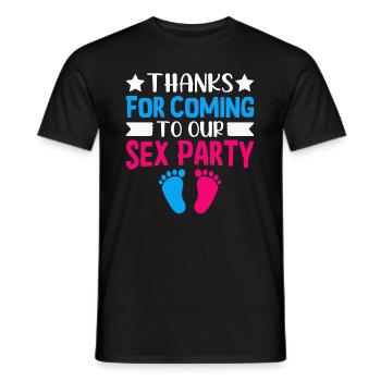 Gender Reveal Geschlechtsenthüllung pojke eller flicka - T-shirt herr - svart - Fram - AI Model Male 178 light (178cm)