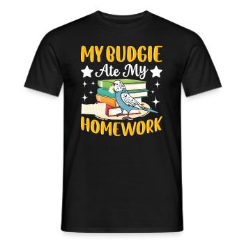 Ma perruche a mangé les devoirs - T-shirt homme - noir - Devant - AI Model Male 178 light (178cm)