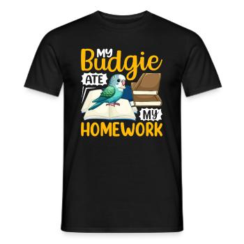 Ma perruche a mangé les devoirs - T-shirt homme - noir - Devant - AI Model Male 178 light (178cm)