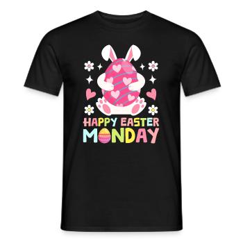 Joyeux lundi de Pâques ! Oeufs de Pâques Lapin de Pâques - T-shirt homme - noir - Devant - AI Model Male 178 light (178cm)