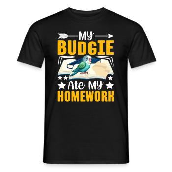 Ma perruche a mangé ses devoirs - T-shirt homme - noir - Devant - AI Model Male 178 light (178cm)