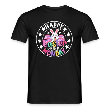 Joyeux lundi de Pâques ! Oeufs de Pâques Lapin de Pâques - T-shirt homme - noir - Devant - AI Model Male 178 light (178cm)