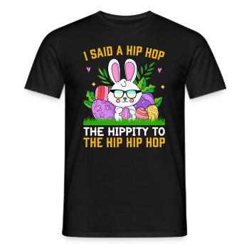 Joyeuses Pâques avec le lapin de Pâques - T-shirt homme - noir - Devant - AI Model Male 178 light (178cm)