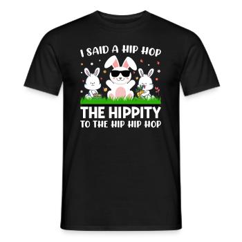 Happy Easter with the Easter Bunny - Men's T-Shirt - black - Front - AI Model Male 178 light (178cm)