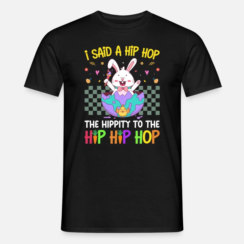 Happy Easter with the Easter Bunny - Men's T-Shirt - black