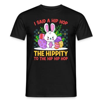 Joyeuses Pâques avec le lapin de Pâques - T-shirt homme - noir - Devant - AI Model Male 178 light (178cm)