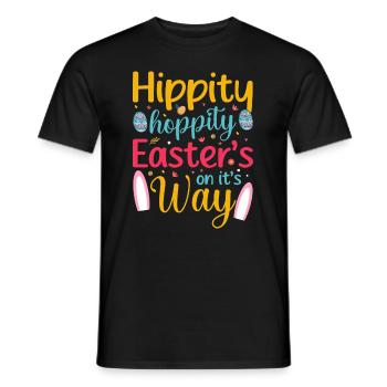 Joyeuses Pâques avec le lapin de Pâques - T-shirt homme - noir - Devant - AI Model Male 178 light (178cm)