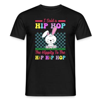 Happy Easter with the Easter Bunny - Men's T-Shirt - black - Front - AI Model Male 178 light (178cm)
