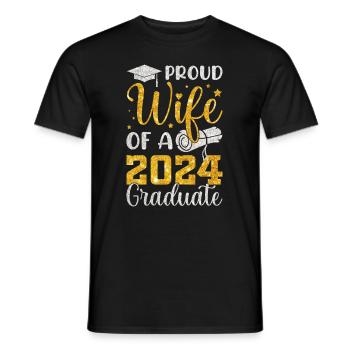Fière épouse d’un étudiant diplômé de l’université 2024 - T-shirt homme - noir - Devant - AI Model Male 178 light (178cm)
