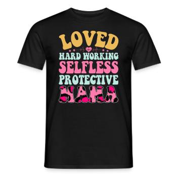 Mama Muttertag geliebt, selbstlos, beschützerin - Männer T-Shirt - Schwarz - Vorne - AI Model Male 178 light (178cm)