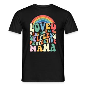 Mama Muttertag geliebt, selbstlos, beschützerin - Männer T-Shirt - Schwarz - Vorne - AI Model Male 178 light (178cm)