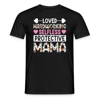 Mama Muttertag geliebt, selbstlos, beschützerin - Männer T-Shirt - Schwarz - Vorne - AI Model Male 178 light (178cm)