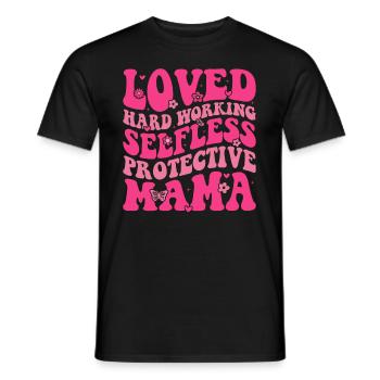 Mama Muttertag geliebt, selbstlos, beschützerin - Männer T-Shirt - Schwarz - Vorne - AI Model Male 178 light (178cm)