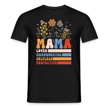 Mom Mother's Day loved, selfless, protector - Men's T-Shirt - black - Front - AI Model Male 178 light (178cm)