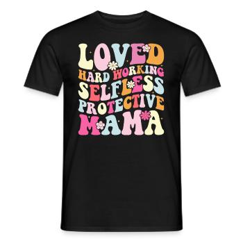 Mama Muttertag geliebt, selbstlos, beschützerin - Männer T-Shirt - Schwarz - Vorne - AI Model Male 178 light (178cm)